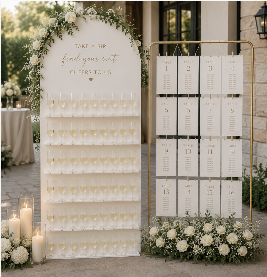 White Arched Champagne Wall Backdrop rental in Orlando, Florida — photo 3