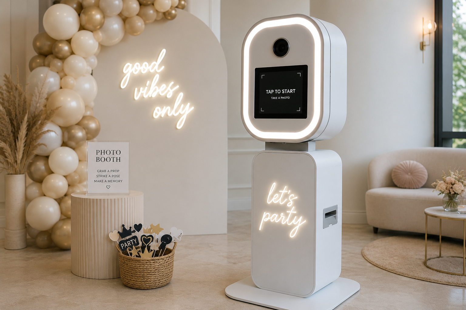 Modern Digital Selfie Photo Booth Kiosk rental in Orlando, Florida